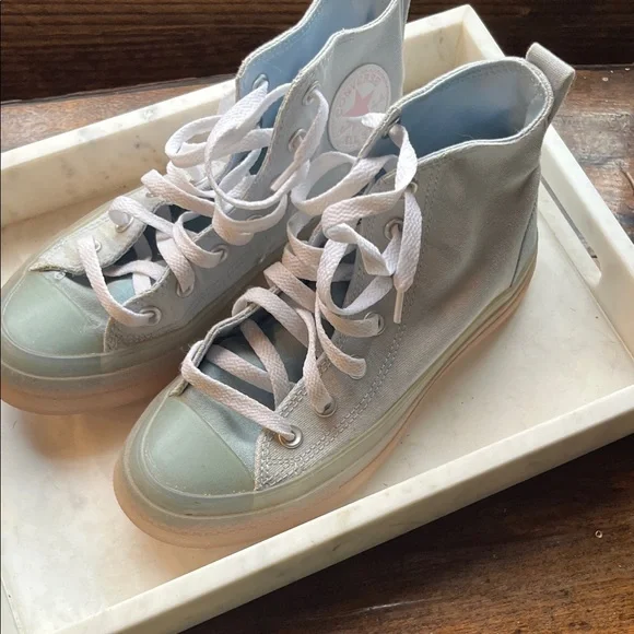 Converse Light Blue High-Top Athletic Shoes - Picture 2 of 12